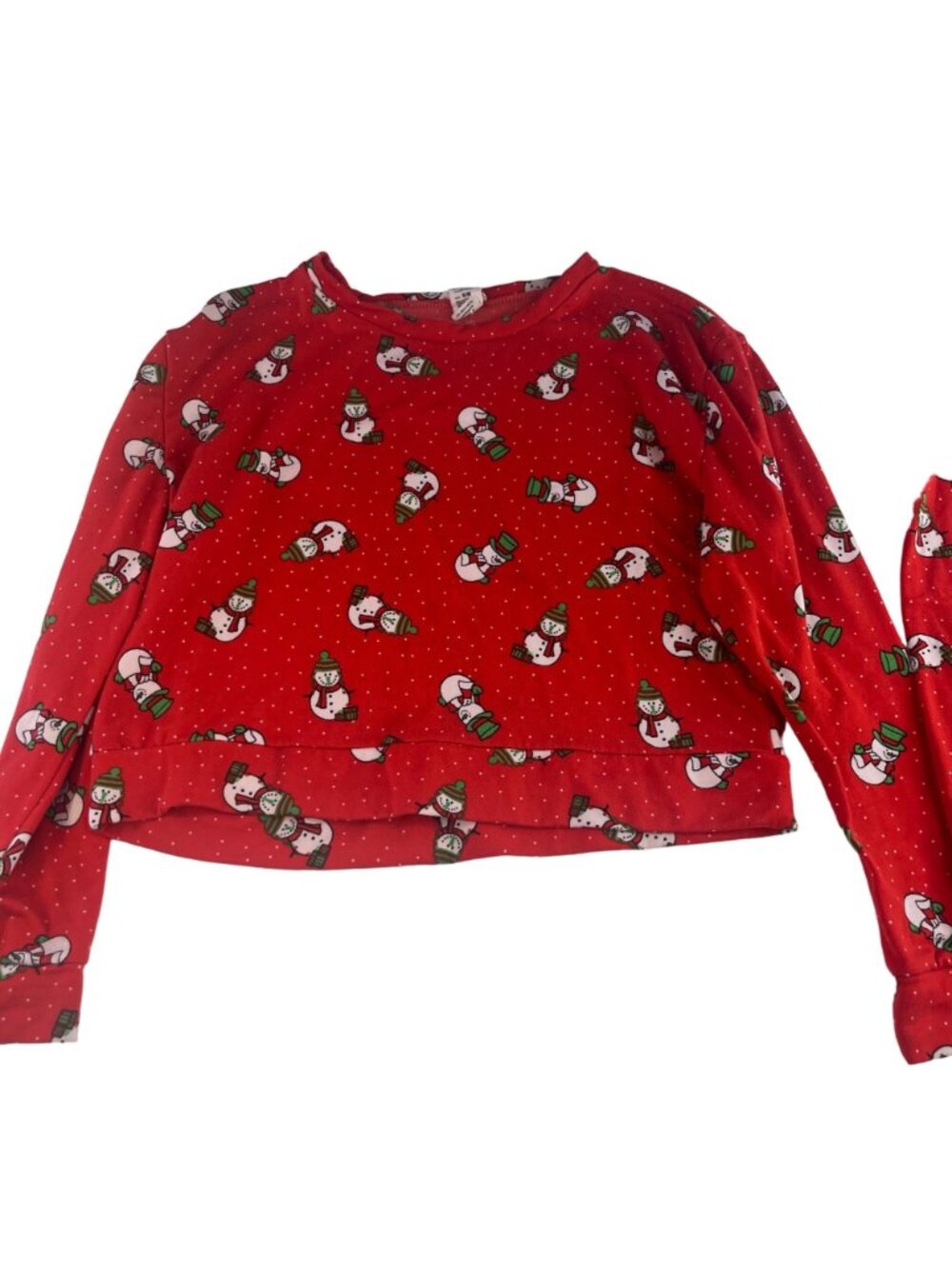 Indero Snowman Pajama Set Christmas Holiday Lounge Wear Red Size S/M - Picture 3 of 10